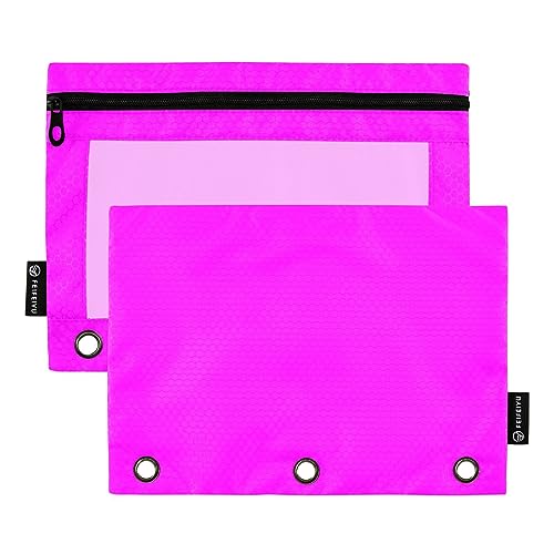 RPLIFE Magenta Reißverschluss Binder Pouch Einfache Bleistifttasche Flach Reißverschluss Bleistift Beutel Reißverschluss Kreide Beutel (One Size x 2) von RPLIFE