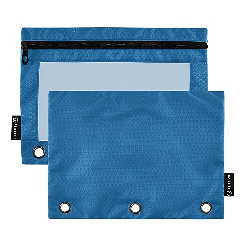 RPLIFE Marine Blue Pen Pencil Pouch, Window Zipper Pouch, Pencil Pouch Simple, Kindergarten Pencil Pouch, Fabric Pencil Pouch Girls (One Size x 2) von RPLIFE