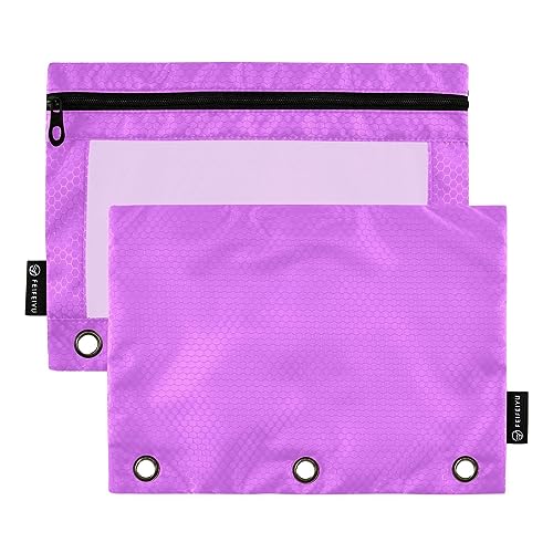 RPLIFE Medium Orchid Drei Loch Bleistift Pouch, Binder Pouch Clear Window Large Soft Pencil Pouch, Kindergarten Pencil Pouch, School Pencil Pouch Boys (One Size x 2) von RPLIFE