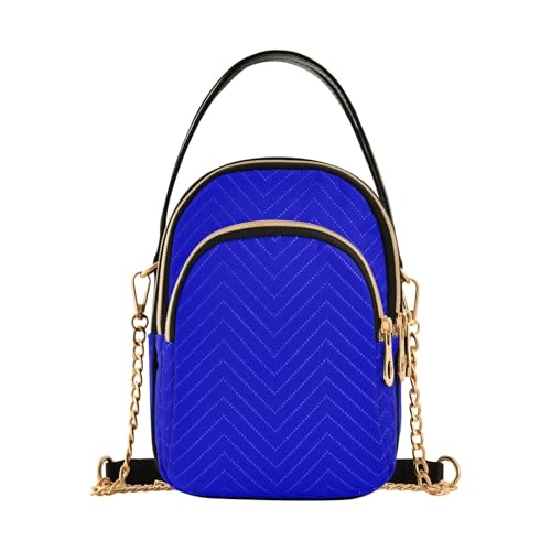 RPLIFE Mittelblaue gesteppte Crossbody-Tasche für Damen mit Kette von RPLIFE