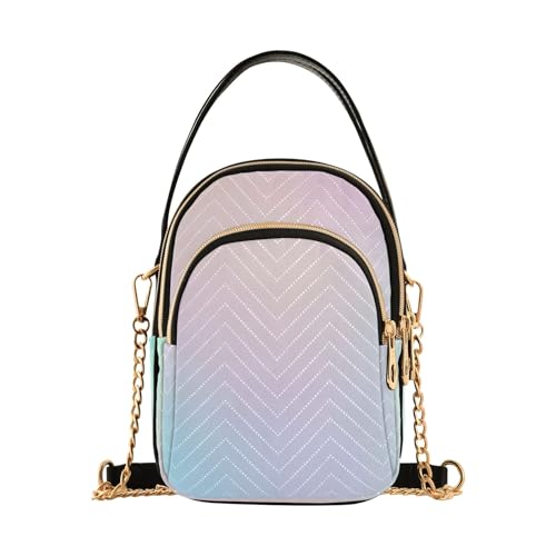 RPLIFE Moderne, bunte holografische Damen-Handtasche mit Kette von RPLIFE