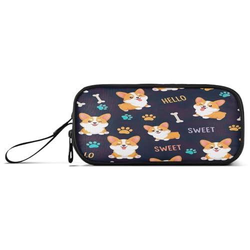 RPLIFE Niedliche Cartoon Hunde Knochen Pastell Federmäppchen Reißverschluss Federmäppchen Mäppchen Mädchen von RPLIFE