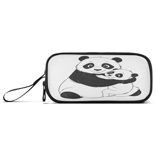 RPLIFE Niedliche Pandas weiße Federmäppchen, Reißverschluss-Federmäppchen, cooles Federmäppchen von RPLIFE