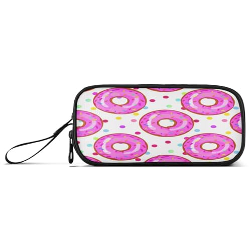 RPLIFE Niedliche rosa Donuts Federmäppchen, Reißverschluss it Federmäppchen, Federmäppchen, großes Fassungsvermögen von RPLIFE
