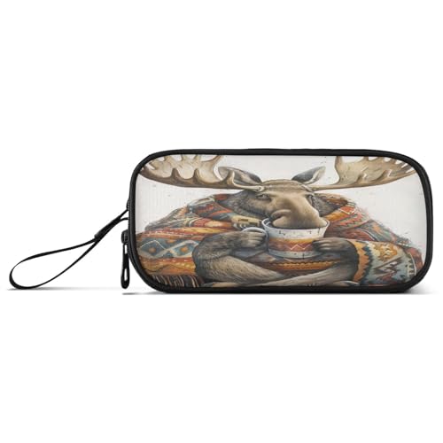 RPLIFE Niedlicher Elch Druck Federmäppchen Mäppchen Multifunktions Federmäppchen Professionelle Federtasche von RPLIFE