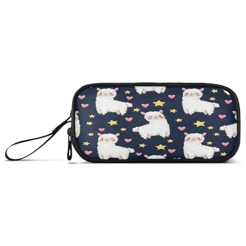 RPLIFE Niedliches weißes Alpakas-Federmäppchen, großes Stoffmäppchen, Federmäppchen für Mädchen von RPLIFE