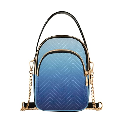 RPLIFE Ombre Blue Crossbody Handtaschen für Frauen gesteppte Geldbörsen für Frauen Trendy von RPLIFE