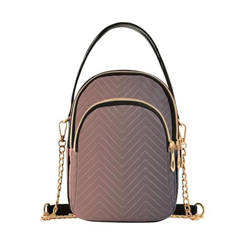 RPLIFE Orange Blau Gradient Damen Crossbody Taschen Gesteppte Geldbörse mit Kette Handy Geldbörse Handtasche von RPLIFE