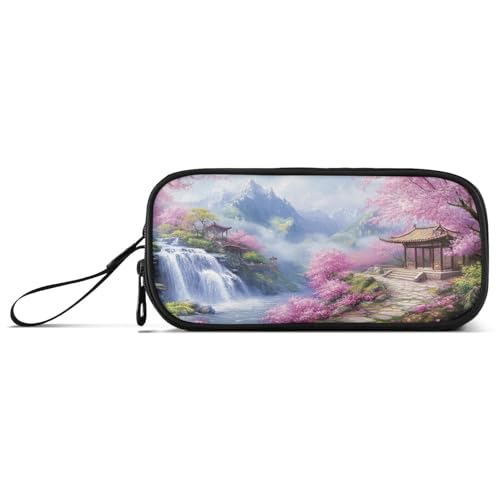 RPLIFE Oriental Mountain Waterfall Basic Federmäppchen mit Reißverschluss, großes Federmäppchen von RPLIFE
