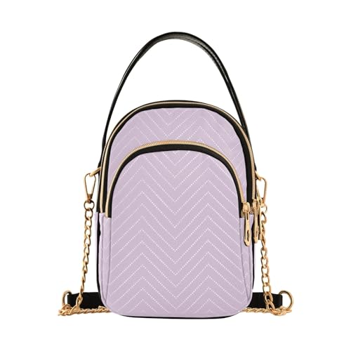 RPLIFE Pail Lilac Gesteppte Schultertasche Kettentaschen mit Ledergriff von RPLIFE