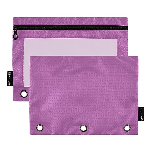 RPLIFE Pflaume, großes Federmäppchen mit Fenster, einfaches modernes Federmäppchen, Binder Reißverschluss Tasche Mädchen, Bleistiftbeutel-Set (Einheitsgröße x 2) von RPLIFE