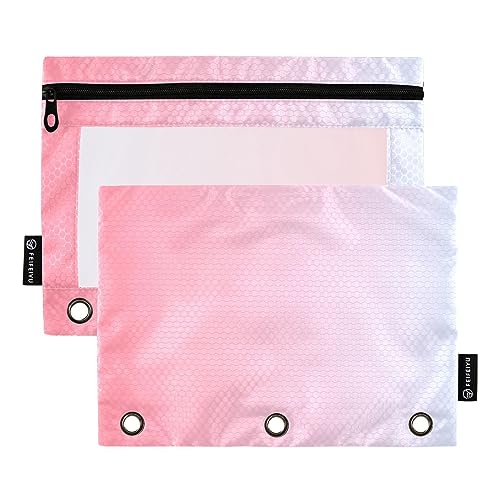 RPLIFE Pink Blue Gradient Big Capacity Pencil Pouch 3 Ring Binder Clear Pouch, Cloth Binder Pouch, Three Ring Pencil Pouch Girls, Crayon Pouch (One Size x 2) von RPLIFE