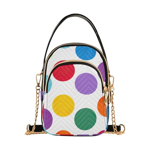 RPLIFE Rainbow Polka Dots Crossbody Handtasche Geldbörse mit Kette von RPLIFE