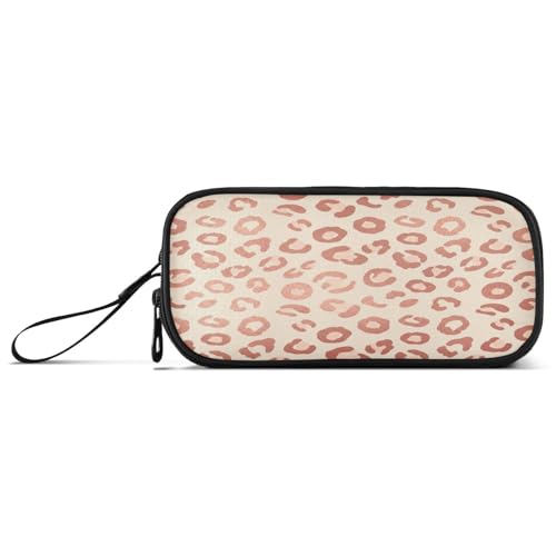 RPLIFE Rose Gold Leopard Spots Beige Etui für Bleistifte Federmäppchen Groß Niedlich Federmäppchen von RPLIFE