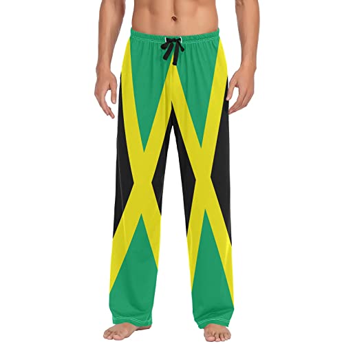 RPLIFE Roségoldener Marmor-Herren-Pyjamahose für den Frühling, weiche Herren-Loungehose mit Taschen, Herren-Pyjamahose, hohe Größe, Jamaika-Flagge, X-Large von RPLIFE