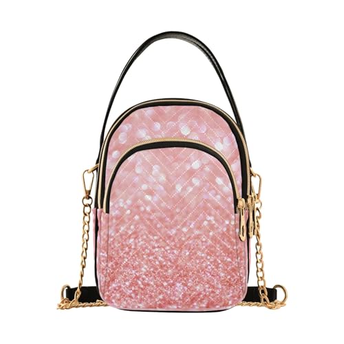 RPLIFE Rotgoldene Glitzer-Textur, Geldbörse für Damen, kleine Geldbörse mit Griff von RPLIFE