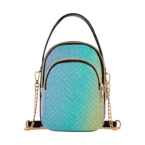 RPLIFE Schillernde Regenbogen-Glitzer-Damen-Umhängetasche, Umhängetasche, Reisehandtasche von RPLIFE