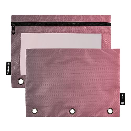 RPLIFE Schwarz Rot Farbverlauf Bleistift Zipper Pouch Clear Front Binder Pouch, Einfache Bleistifttasche, Bleistift Pouch für Schule, Mädchen Clear Pencil Pouch (One Size x 2) von RPLIFE