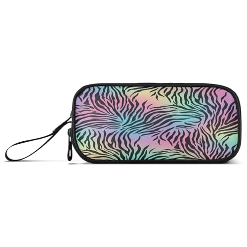 RPLIFE Schwarze Zebra-Pastell-Farbverlaufsmarker-Etui, Canvas-Bleistifttasche, Kinder-Federbox von RPLIFE