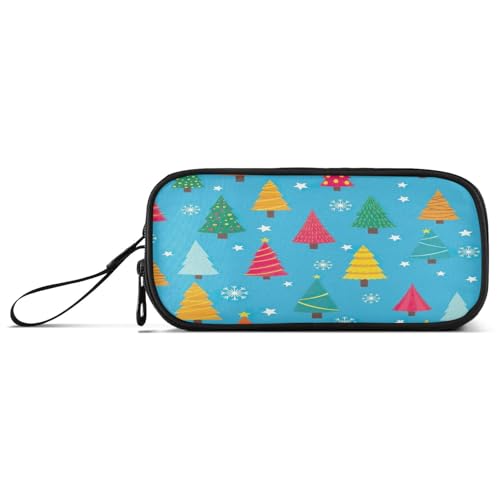 RPLIFE Skurrile Weihnachtsbäume Blau Pastell Federmäppchen Große Federbox Lustiges Federmäppchen von RPLIFE