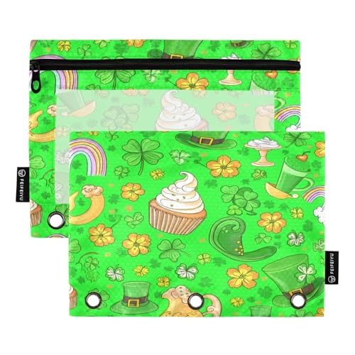 RPLIFE St Stiftemappe für Kinder, Schule, Reißverschlusstasche mit transparenter Vorderseite für Jungen und Mädchen, 24,9 x 17,8 cm, Einheitsgröße x 2 Stück von RPLIFE