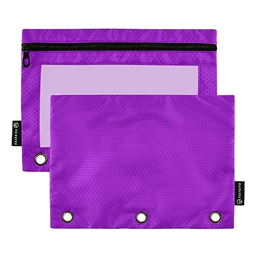 RPLIFE Stiefmütterchen Bleistifthalter Pouch, Bleistift Tasche mit Fenster, 3 Ring Soft Pencil Pouch, Schule Bleistift Pouch, Binder Bleistift Pouches für Mädchen (One Size x 2) von RPLIFE