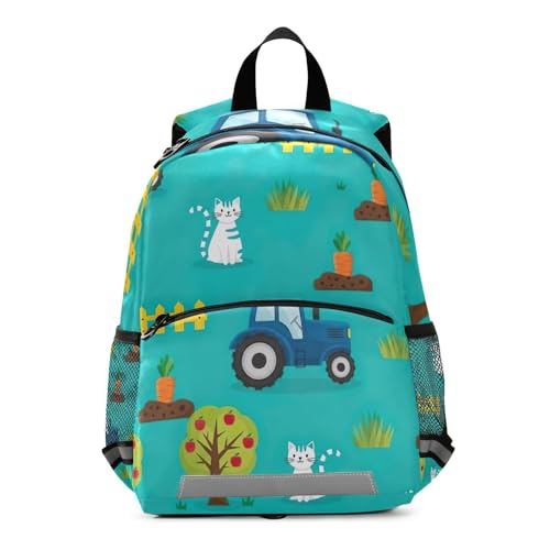 RPLIFE Süßer blauer Traktoren-Rucksack für Jungen, Mädchen, Kinder, Schultasche, Mini-Reiserucksack von RPLIFE