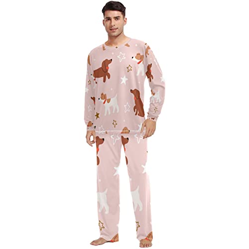 RPLIFE Sweet Cat Print - Herren Pyjama Set für Frühling, bequemes Pyjama-Set Herren, atmungsaktives Herren Pyjama-Set Pyjama für Herren, Niedlicher Hund - 23, X-Large von RPLIFE