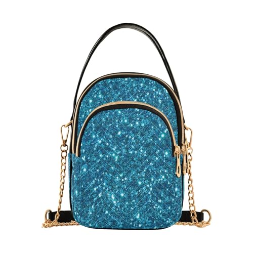 RPLIFE Türkis Blau Glitzer Gesteppte Crossbody Bag Damen Handtaschen von RPLIFE