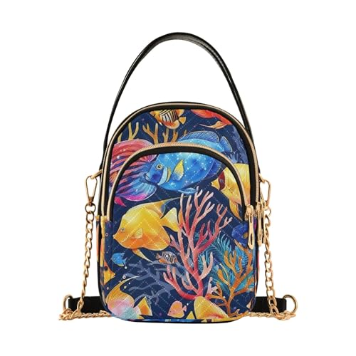 RPLIFE Vibrant Corals Fish Damen-Umhängetasche, Handytasche von RPLIFE