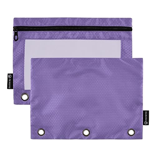 RPLIFE Violet Großes Federmäppchen mit Reißverschluss, großes transparentes Federmäppchen, großes flaches Reißverschluss-Bleistiftetui, Schultasche, Federmäppchen für Jungen (Einheitsgröße x 2) von RPLIFE