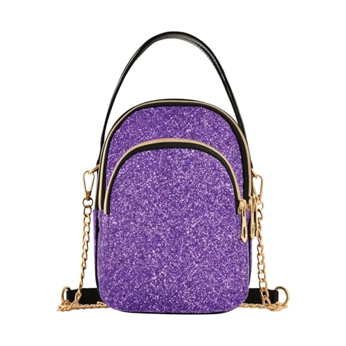 RPLIFE Violette glitzernde gesteppte Umhängetasche, Reisehandtaschen für Damen von RPLIFE
