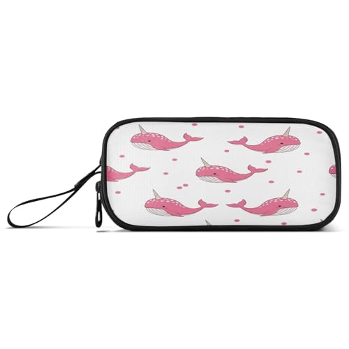 RPLIFE Whales Polka Dots White Pencil Bag Zip it Pencil Pouch Pencil Case Large Capacity von RPLIFE