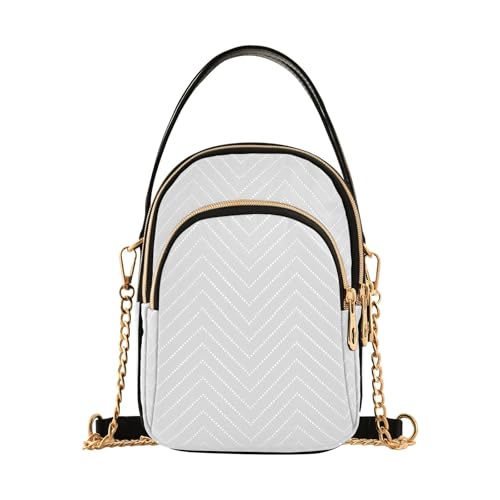 RPLIFE White Smoke Damen Crossbody Taschen Gesteppte Geldbörse mit Kette Handy Geldbörse Handtasche von RPLIFE