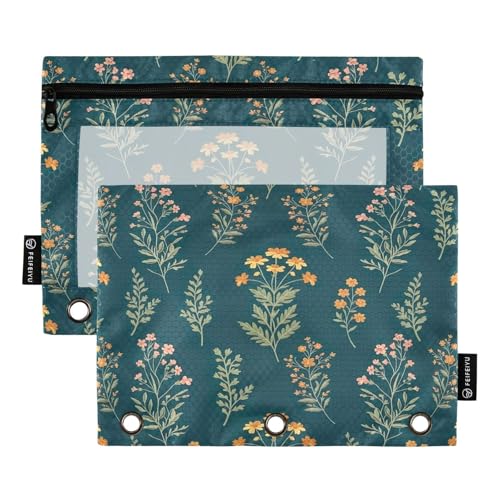 RPLIFE Wildflowers Botanicals Federmäppchen mit Reißverschluss, für Kinder, Schule, großes transparentes Federmäppchen für Jungen und Mädchen, 24,9 x 17,8 cm, 2 Stück, Einheitsgröße RPLIFE Wildflowers Botanicals Federmäppchen mit Reißverschluss, für Kinder, Schule, großes transparentes Federmäppchen für Jungen und Mädchen, 24,9 x 17,8 cm, 2 Stück, Einheitsgröße von RPLIFE