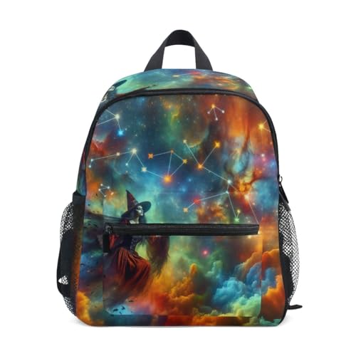 RPLIFE Witch Clouds Kleinkind Rucksack für Mädchen Jungen, Vorschulrucksäcke mit Namensschild Kinder Schulrucksäcke, 3-8 Jahre, Hexenwolken, Medium, Niedliche Rucksäcke von RPLIFE