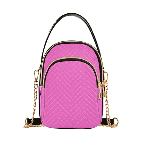 Rose Pink Damen Crossbody Taschen Gesteppte Geldbörse mit Kette Handy Geldbörse Handtasche von RPLIFE