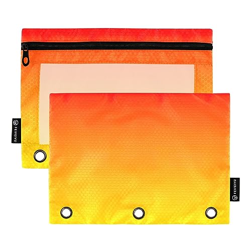 Sunset Gradient Zipper Pouch Large Soft Pencil Pouch, Pencil Bags with 3 Rings Pencil Pouch Kindergarten (One Size x 2) von RPLIFE