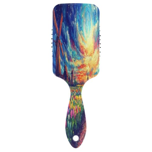 Vibrant Tulip Field Moonlight Brush Massagegerät, Entwirrende Haarbürste, Haarbürste Herren von RPLIFE