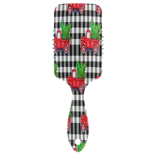 Vintage Red Trucks Green Christmas Trees Black Air Cushion Massage Comb, Detangling Comb, Combs Women von RPLIFE