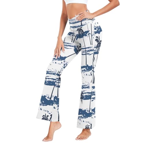 Yoga-Leggings mit Schneemann-Motiv, hohe Taille, dehnbare Hose für Damen, Schöne Kokosnusshaine, Groß von RPLIFE