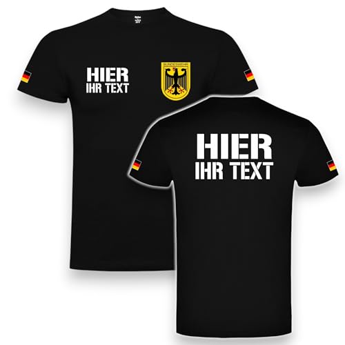 Personalisiertes Herren Baumwoll-T-Shirt Army Bundeswehr R+15 (DE/NL/SE/PL, Alphanumerisch, XL, Regular, Regular, Schwarz) von RPLUS