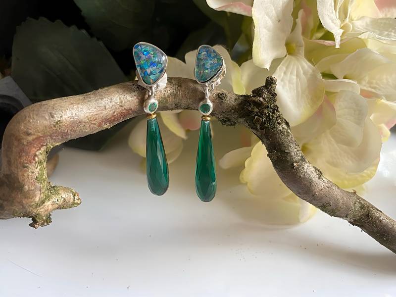 Aparte Ohrstecker in Grün von RPSchmuckDesign