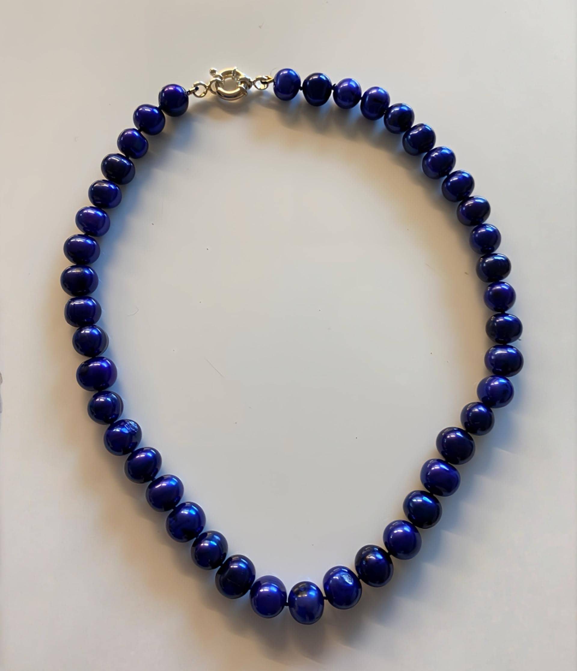 Royalblaue Perlenkette von RPSchmuckDesign