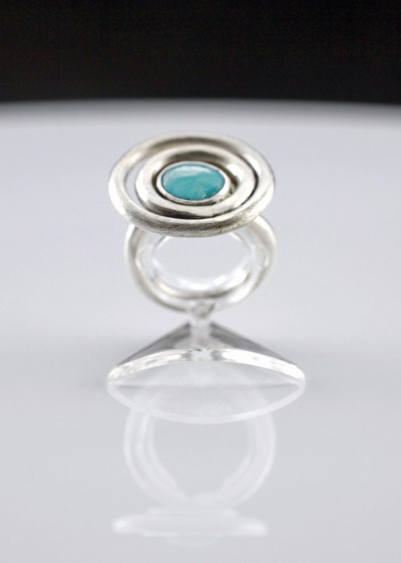 Silberring Mit Larimar Größe 58 von RPSchmuckDesign