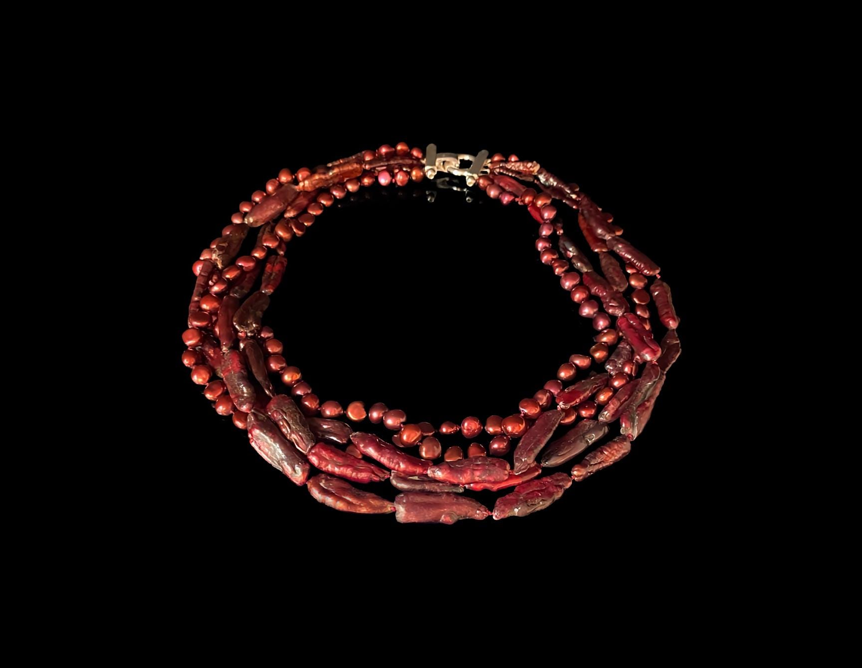 Traumhafte Dunkelrote Perlenkette von RPSchmuckDesign