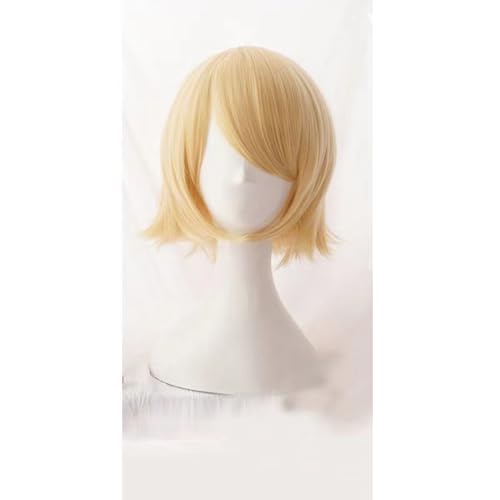 Die comic-reality-show mit dem toupet, Kagamine Rin Blonde Cosplay Perücke Hitzebeständig Synthetisch Einstellbar 28 Zoll Halloween(Rin) von RPXHZLKTM