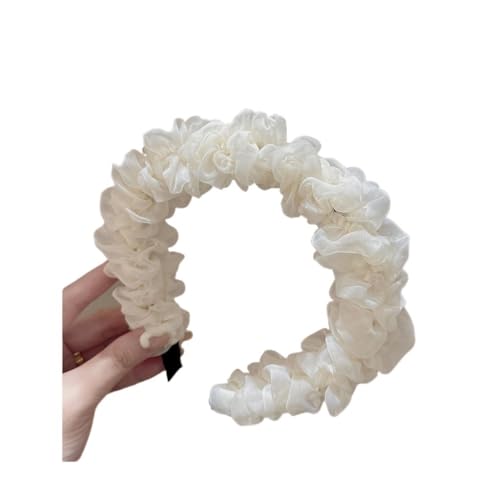 Haarbänder für Frauen Beige Mesh Rüschen Haarnadel Haarband Frauen Out Stirnband Zeigen Sie kleine Haar-Accessoires von RPXHZLKTM