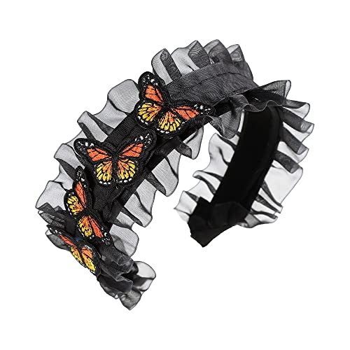 Haarbänder für Frauen Frau Spitze Breite Seite Haarband Spitze Rand Blume Haar Breites Stirnband Kopfschmuck Mädchen Haar Zubehör von RPXHZLKTM