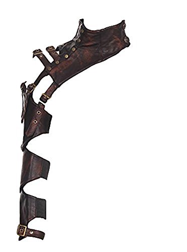 RQ-BL Steampunk EINSEITIGE ARMSTULPE Kunstleder Vintage Leder ausgefallen Damen Rüstung, Größe:L von RQ-BL